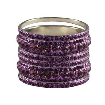 Purple Studded Jewellery Crystal Bangles And Bracelets 1