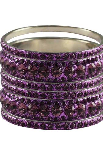 Purple Studded Jewellery Crystal Bangles And Bracelets
