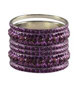 Purple Studded Jewellery Crystal Bangles And Bracelets