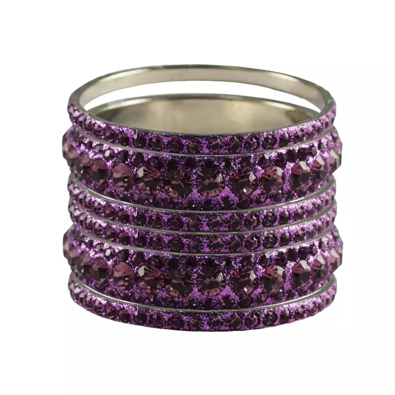 Purple Studded Jewellery Crystal Bangles And Bracelets