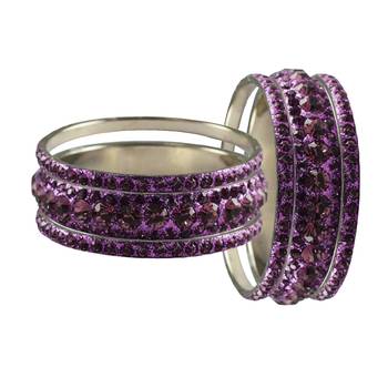 Purple Studded Jewellery Crystal Bangles And Bracelets 2