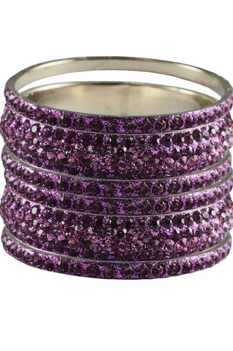 Purple Studded Jewellery Crystal Bangles And Bracelets