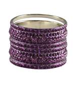 Purple Studded Jewellery Crystal Bangles And Bracelets