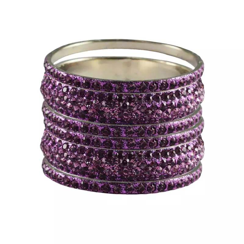 Purple Studded Jewellery Crystal Bangles And Bracelets