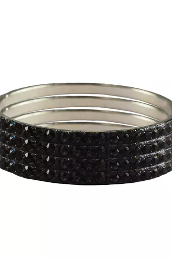 Grey Studded Jewellery Crystal Bangles And Bracelets