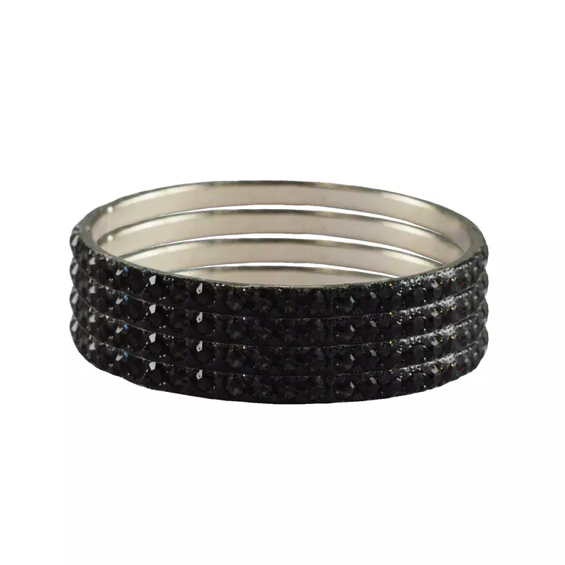 Grey Studded Jewellery Crystal Bangles And Bracelets