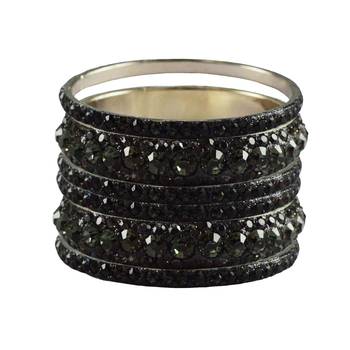 Grey Studded Jewellery Crystal Bangles And Bracelets 1