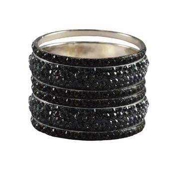 Grey Studded Jewellery Crystal Bangles And Bracelets 1