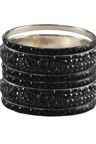 Grey Studded Jewellery Crystal Bangles And Bracelets