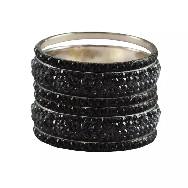 Grey Studded Jewellery Crystal Bangles And Bracelets