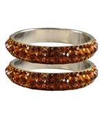 Orange Studded Jewellery Crystal Bangles And Bracelets