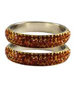Orange Studded Jewellery Crystal Bangles And Bracelets