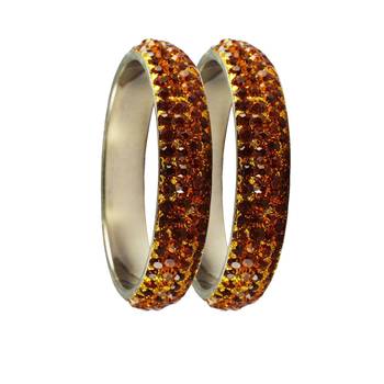 Orange Studded Jewellery Crystal Bangles And Bracelets 2