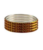 Orange Studded Jewellery Crystal Bangles And Bracelets