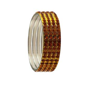 Orange Studded Jewellery Crystal Bangles And Bracelets 2