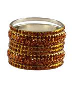 Orange Studded Jewellery Crystal Bangles And Bracelets