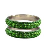 Green Studded Jewellery Crystal Bangles And Bracelets