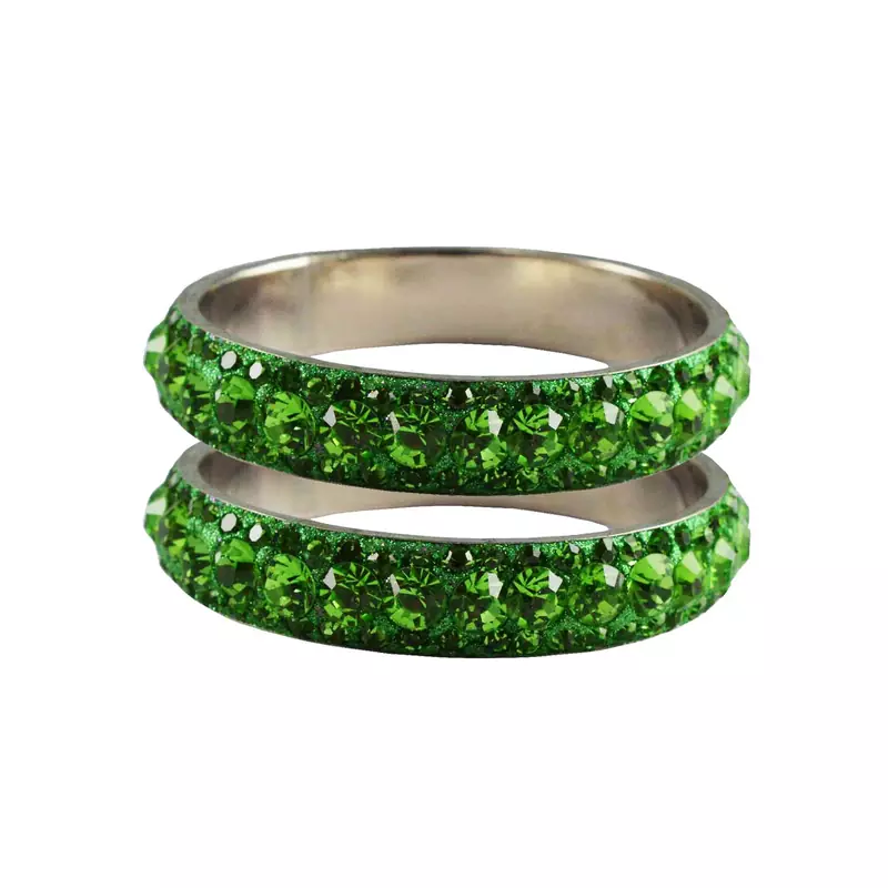 Green Studded Jewellery Crystal Bangles And Bracelets