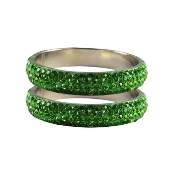 Green Studded Jewellery Crystal Bangles And Bracelets 1