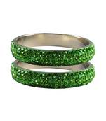 Green Studded Jewellery Crystal Bangles And Bracelets
