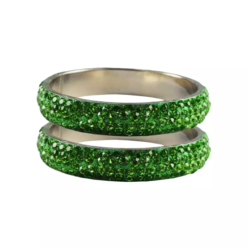 Green Studded Jewellery Crystal Bangles And Bracelets
