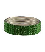 Green Studded Jewellery Crystal Bangles And Bracelets