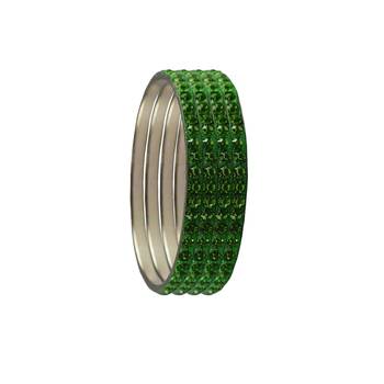 Green Studded Jewellery Crystal Bangles And Bracelets 2