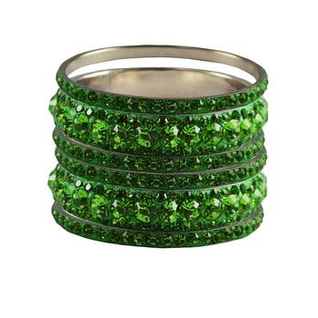 Green Studded Jewellery Crystal Bangles And Bracelets 1