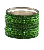 Green Studded Jewellery Crystal Bangles And Bracelets