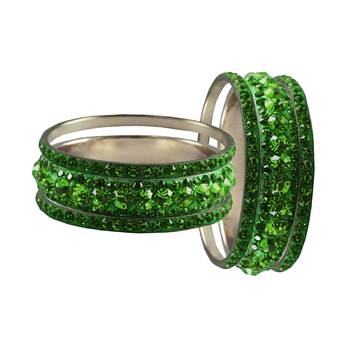 Green Studded Jewellery Crystal Bangles And Bracelets 2