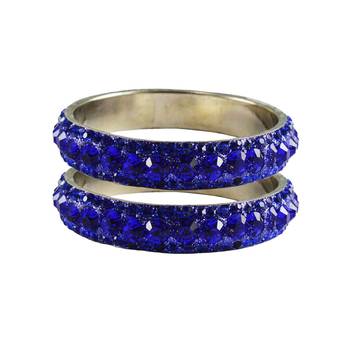 Blue Studded Jewellery Crystal Bangles And Bracelets 1
