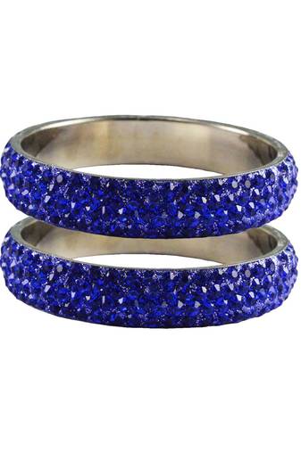 Blue Studded Jewellery Crystal Bangles And Bracelets