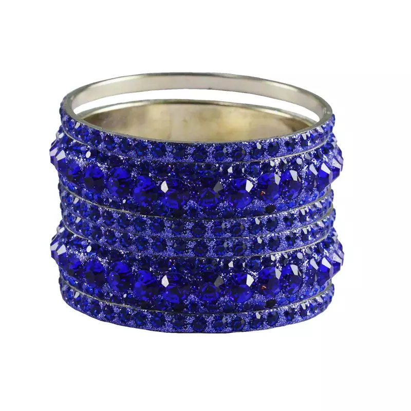 Blue Studded Jewellery Crystal Bangles And Bracelets