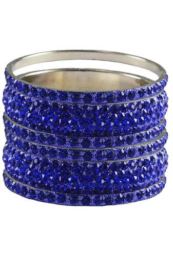 Blue Studded Jewellery Crystal Bangles And Bracelets
