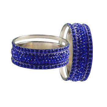 Blue Studded Jewellery Crystal Bangles And Bracelets 2