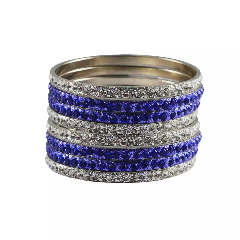 Blue Studded Jewellery Crystal Bangles And Bracelets