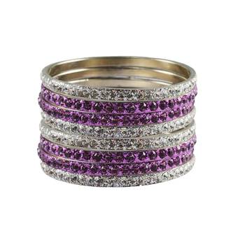 Purple Studded Jewellery Crystal Bangles And Bracelets 1