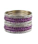 Purple Studded Jewellery Crystal Bangles And Bracelets