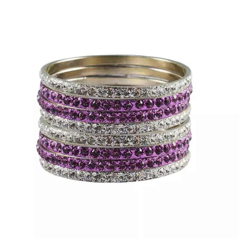 Purple Studded Jewellery Crystal Bangles And Bracelets
