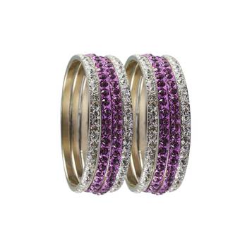 Purple Studded Jewellery Crystal Bangles And Bracelets 2