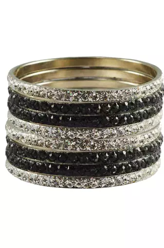 Grey Studded Jewellery Crystal Bangles And Bracelets