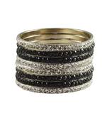 Grey Studded Jewellery Crystal Bangles And Bracelets