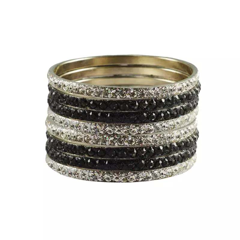 Grey Studded Jewellery Crystal Bangles And Bracelets