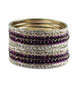 Purple Studded Jewellery Crystal Bangles And Bracelets