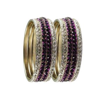 Purple Studded Jewellery Crystal Bangles And Bracelets 2