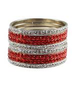 Red Studded Jewellery Crystal Bangles And Bracelets