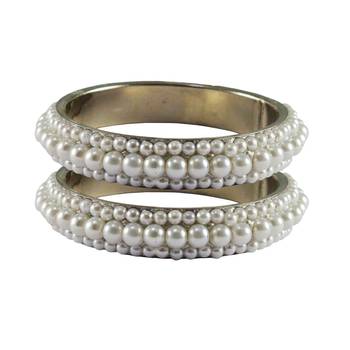 White Studded Jewellery Crystal Bangles And Bracelets 1
