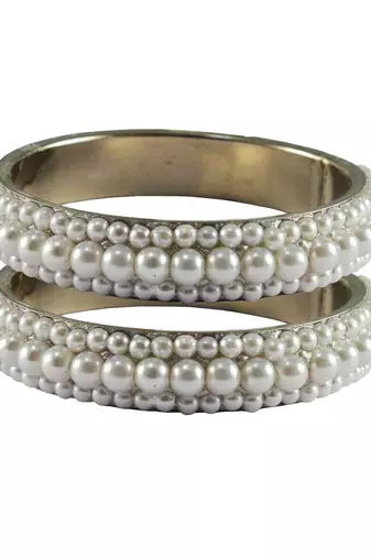 White Studded Jewellery Crystal Bangles And Bracelets