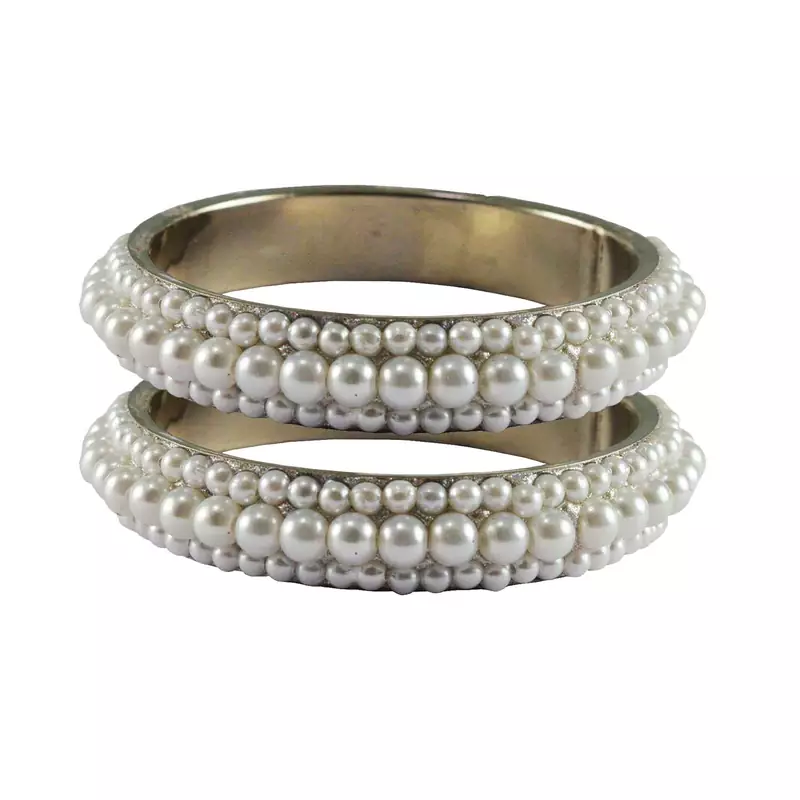 White Studded Jewellery Crystal Bangles And Bracelets