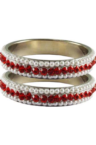 Red Studded Jewellery Crystal Bangles And Bracelets